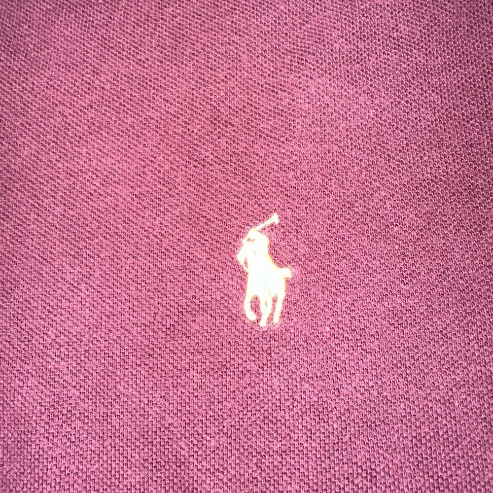 Polo Ralph Lauren Burgundy Maroon Cotton Pique Polo Shirt L Fits 46